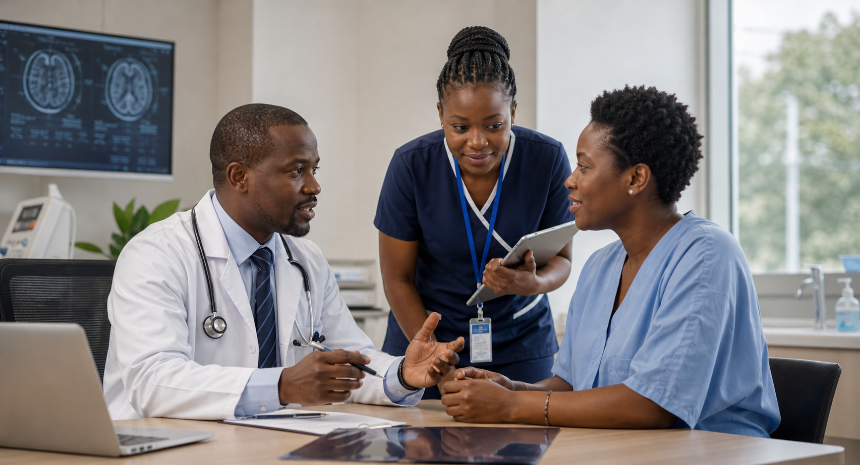 Specialist reviewing medical imaging